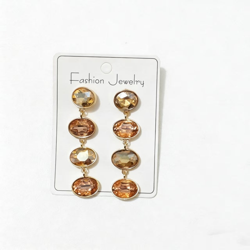 Fashionable, simple, elegant, niche, high-end, light luxury, fresh and colorful long tassel earrings