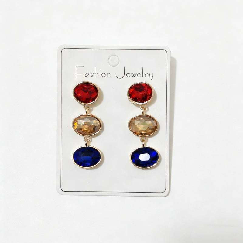 Long crystal glass earrings with a dazzling, unique, and sophisticated design