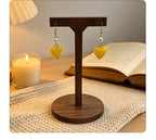 Unique elegant amber heart earrings with a gentle and sophisticated vibe, versatile accessory