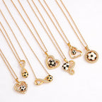 Ink-filled World Cup necklace jewelry, football, light luxury, simple and elegant, alloy heart