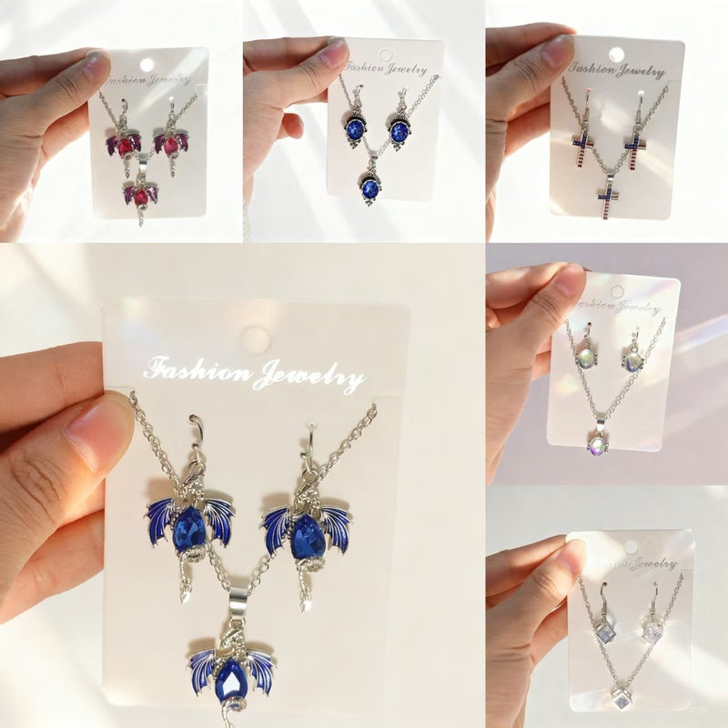 Necklace earring set, light luxury simple necklace, fashionable and elegant jewelry
