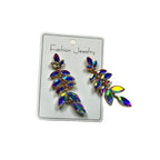 Fashionable leaf-shaped crystal hairpin for women, versatile elegant hair accessory with a light luxury and high-end feel