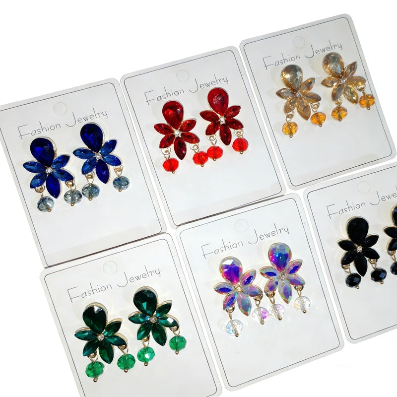 Diamond-embellished geometric tassel earrings, fashionable teardrop-shaped high-end commuter earrings