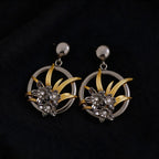 Vintage Palace Style Diamond-Studded Flower High-End Niche Design Earrings, Versatile Light Luxury Earrings Wholesale