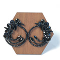 Diamond-encrusted geometric earrings, trendy and versatile, light luxury style earrings