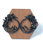 Diamond-encrusted geometric earrings, trendy and versatile, light luxury style earrings