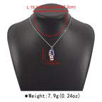 American Independence Day Flag Pendant Necklace with Rhinestones Patriotic Theme Collarbone Chain for Women
