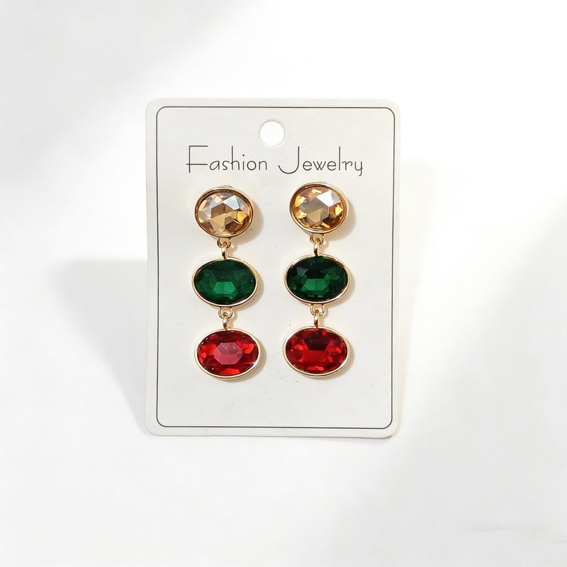 Long crystal glass earrings with a dazzling, unique, and sophisticated design