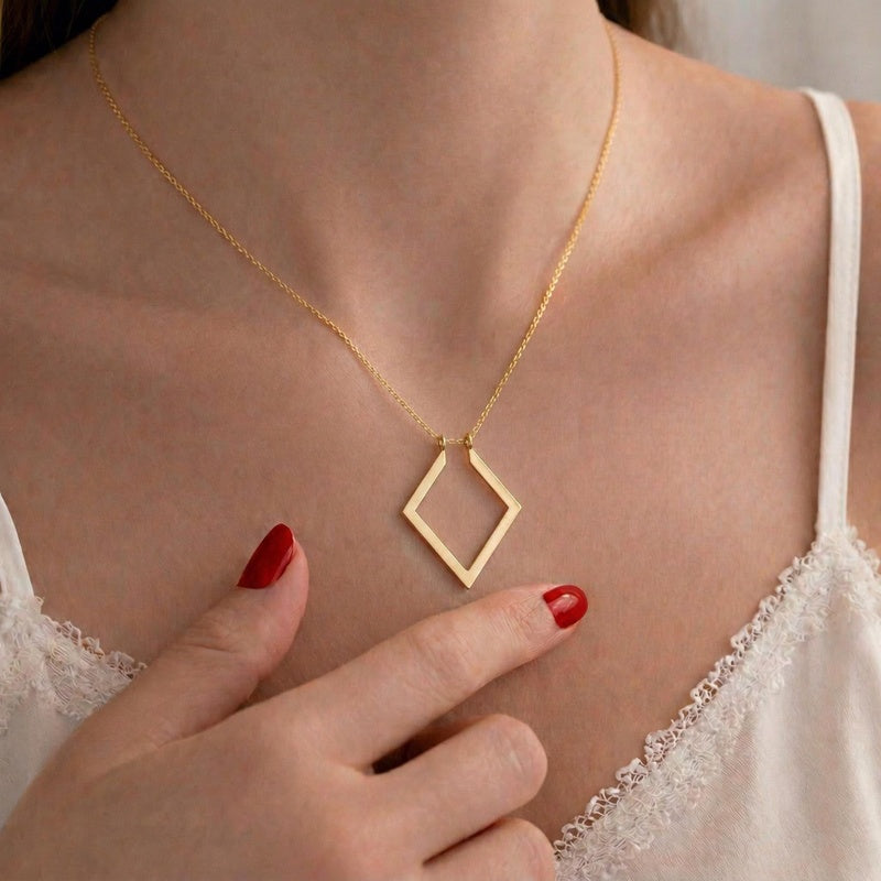 14K Solid Gold Diamond Holder Necklace: Wedding Ring Keeper, 925 Sterling Silver