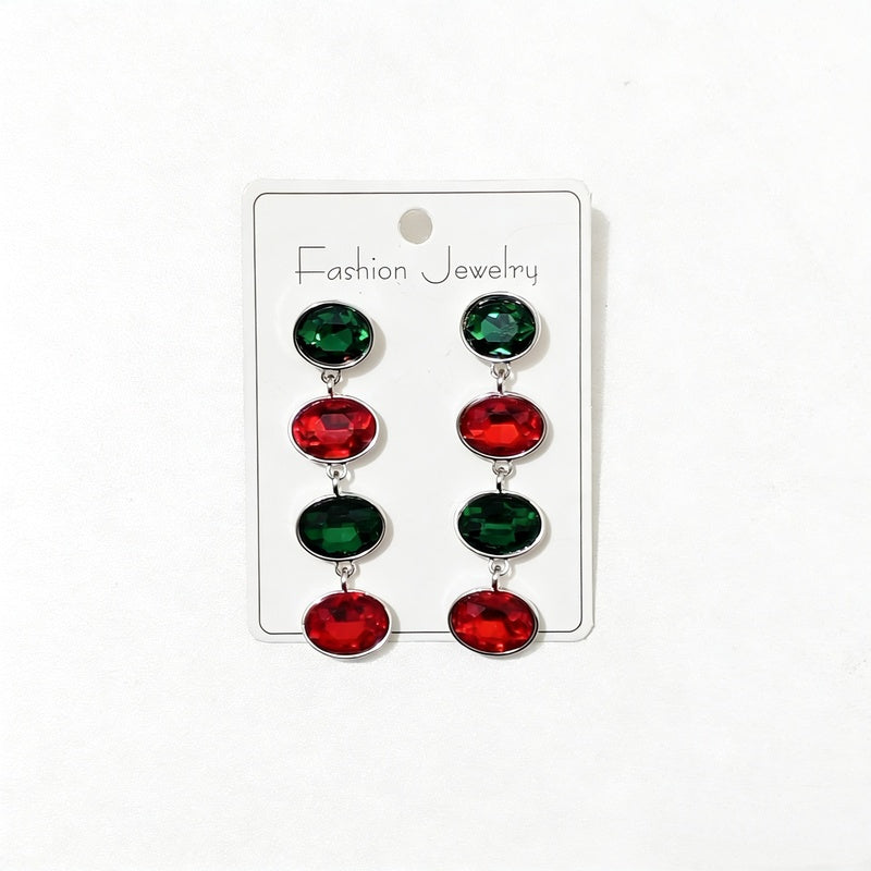 Fashionable, simple, elegant, niche, high-end, light luxury, fresh and colorful long tassel earrings