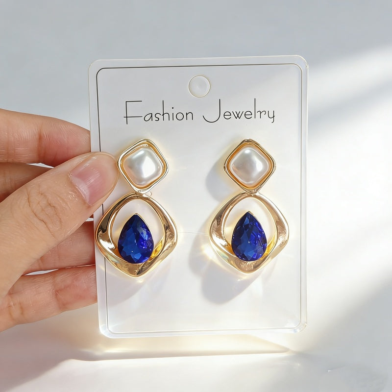Irregular diamond-shaped earrings, light luxury, simple, fashionable, versatile earrings