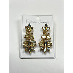 Diamond-studded leaf tassel women, light luxury style, high-end long earrings for evening parties