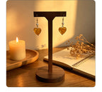 Unique elegant amber heart earrings with a gentle and sophisticated vibe, versatile accessory