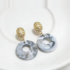 Acrylic hoop with shell pattern, high-end earrings