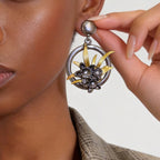Vintage Palace Style Diamond-Studded Flower High-End Niche Design Earrings, Versatile Light Luxury Earrings Wholesale
