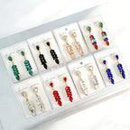 Colorful diamond tassel wheat ear long earrings, fashionable and high-end, exaggerated party statement earrings