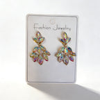 Light luxury high-end earrings with a leaf design, Korean style, trendy and fashionable ear accessories