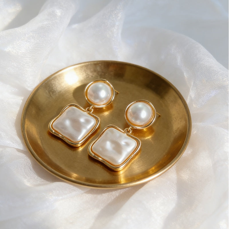French-style elegant pearl earrings, light luxury, high-end, stunning and fashionable earrings