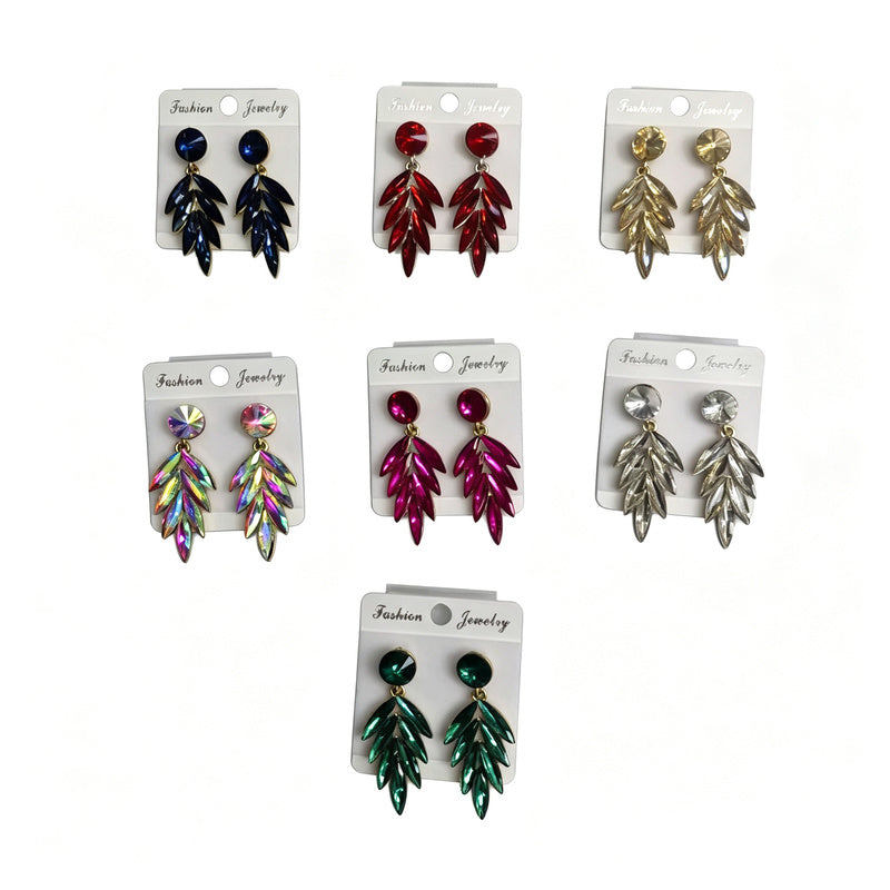 Fashionable colorful feather earrings and pendants, light luxury niche high-end earrings, best-selling item