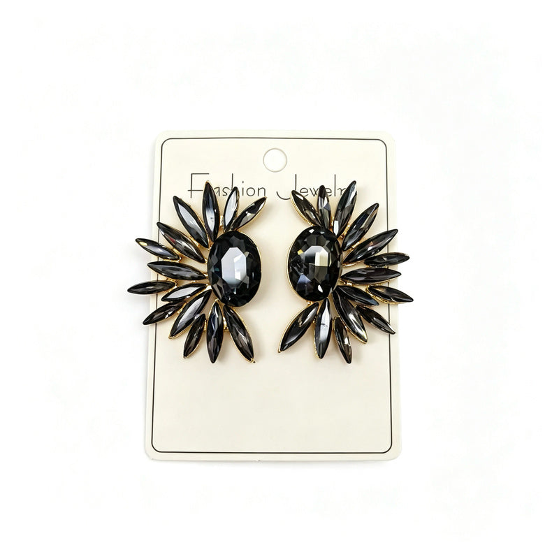 Fashionable sunflower colorful alloy earrings, light luxury and stylish ear studs