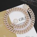 18mm Hiphop Cuban Link Chain Necklace 16-26", Copper Inlaid Zircon Bracelet 7-8-9 inches