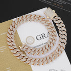 18mm Hiphop Cuban Link Chain Necklace 16-26", Copper Inlaid Zircon Bracelet 7-8-9 inches