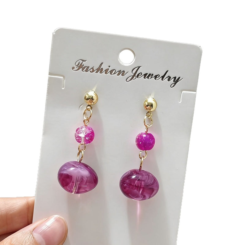 Maillard Amber Tiger Eye Stone Earrings for Women, Unique and Beautiful Earrings, Niche Light Luxury with a High-End Feel