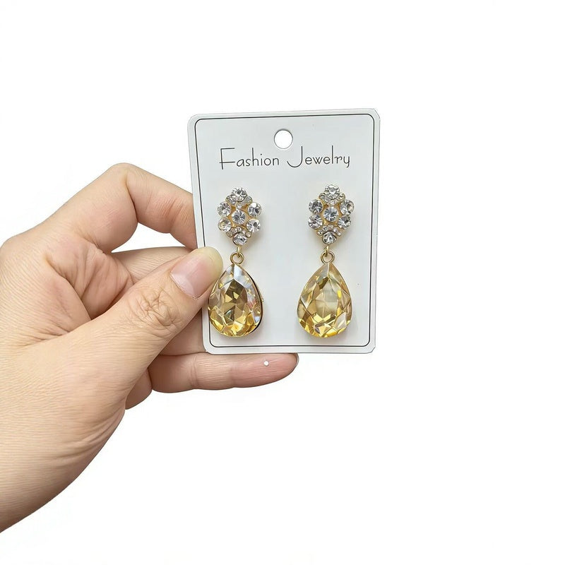 Palace-style zircon water drop for women, French luxury high-end earrings