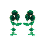 Chiffon flower multi-layered holiday-style earrings, exaggerated earrings with a light luxury feel