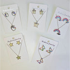 Earring and set, fashionable children's cute cartoon fresh style earrings, light luxury necklace accessories