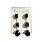 Gradient color stone long earrings, light luxury and elegant, versatile for dating