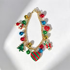 Cartoon snowflake bell-shaped Christmas bracelet, colorful oil-drip holiday atmosphere accessory