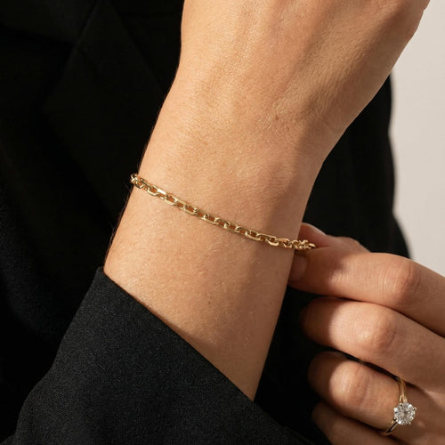 14K Solid Gold Forzentina Bracelet – Classic Cable Chain