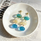 Resin luxury acrylic Maillard earrings, light luxury, niche style, sophisticated and high-end feel