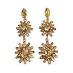 Multi-color rhinestone flower earrings, light luxury and versatile