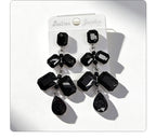 Long waterdrop crystal with fashionable tassels, available in multiple colors, high-transparency cut design, elegant earrings
