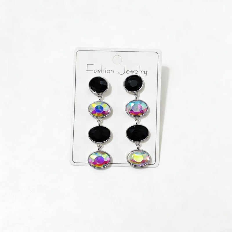 Fashionable, simple, elegant, niche, high-end, light luxury, fresh and colorful long tassel earrings