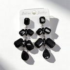 Long waterdrop crystal with fashionable tassels, available in multiple colors, high-transparency cut design, elegant earrings