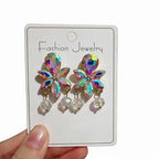 Diamond-embellished geometric tassel earrings, fashionable teardrop-shaped high-end commuter earrings