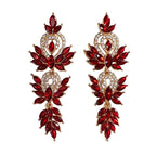 Colorful diamond wheat ear long earrings, niche light luxury design, stylish and versatile earrings