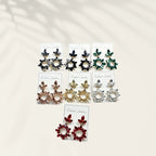 Fashionable Full-Diamond Water Drop Earrings, Elegant Pendant Crystal Geometric Hollow Earrings