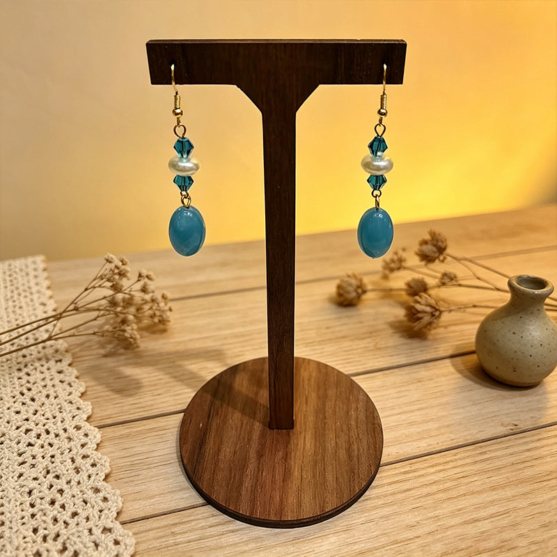 Emerald Pearl Drop Earrings
