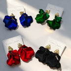 Floral and leaf earrings, high-end trendy studs, niche light luxury earrings