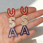 American Independence Accessories Women's National Day Fashionable Drop Earrings