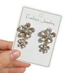 French-style light luxury creative unique champagne-colored zircon flower niche versatile fashion earrings