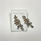 Fashionable leaf-shaped crystal hairpin for women, versatile elegant hair accessory with a light luxury and high-end feel