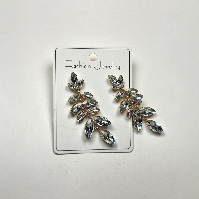Fashionable leaf-shaped crystal hairpin for women, versatile elegant hair accessory with a light luxury and high-end feel