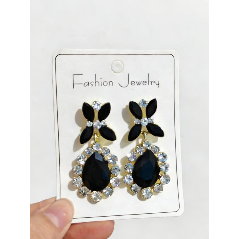 Colorful high-end luxury rhinestone earrings, runway accessories, water drop diamond earrings