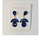Diamond-studded multi-layered leaf drop earrings, high-end earrings