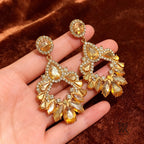 Palace-style dazzling rhinestone for women, French luxury high-end earrings, statement earrings